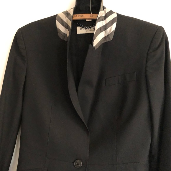 Burberry London Wool Blazer Fitted Black US 8 - Picture 3 of 11